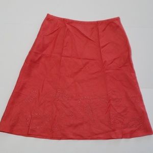 Ann Taylor Salmon Paisley Design Skirt Sz 6 NWOT